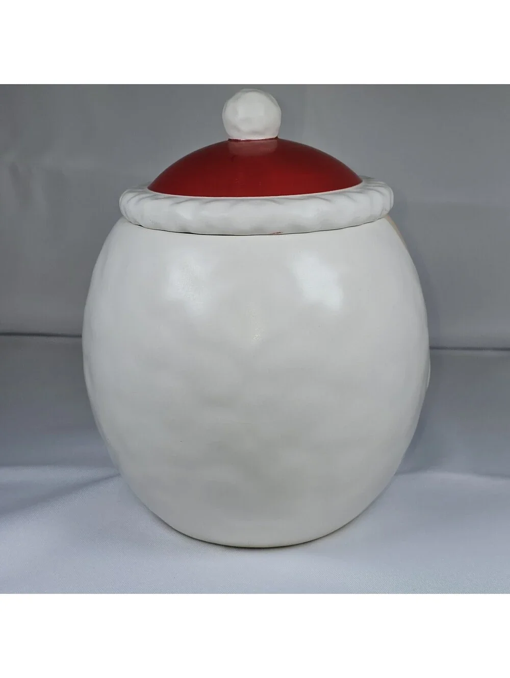 Vintage Hallmark Roly Poly Santa Claus Christmas Cookie Jar Round